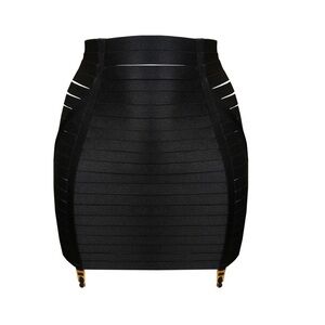 Sophisticated Black Bandage Pencil Skirt